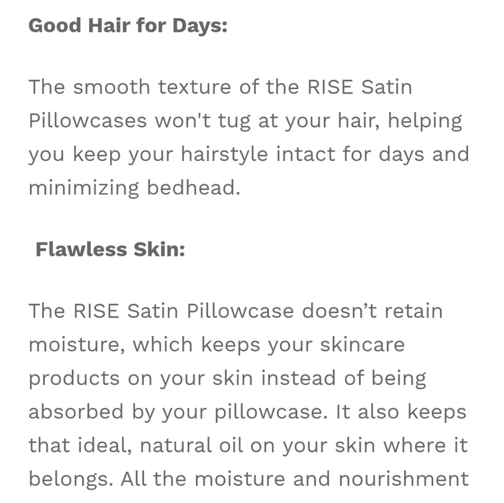 RISE King Satin Pillowcase Hair Skin